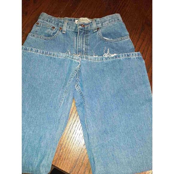 Boys 12 Regular Arizona Jean Company Bootcut Adjustable Waist Denim Blue Jeans - Picture 3 of 5